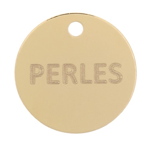 Breloques rondes personnalisées 8 mm avec Logo ou marque - Gold filled x100