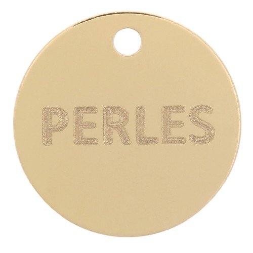 Breloques rondes personnalisées 10 mm avec Logo ou marque - Gold filled x100