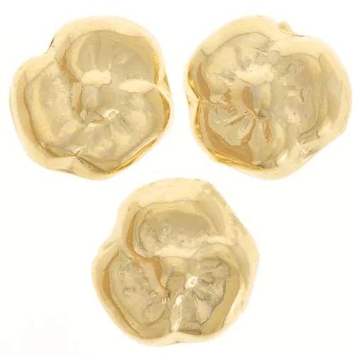 Perle fleur 9 mm - Doré à l'or fin x1