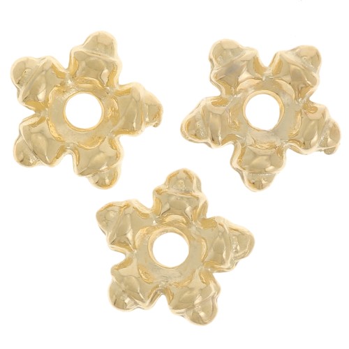 Perles rondelles étoile 7 mm - Doré à l'or fin x10