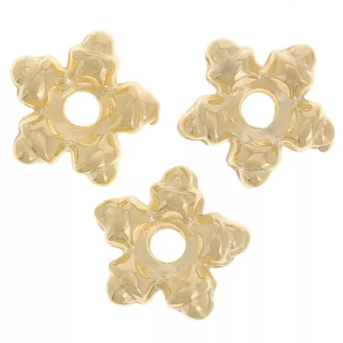 Perles rondelles étoile 7 mm - Doré à l'or fin x10