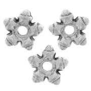 Perles rondelles étoile 7 mm - Argenté vieilli x10|raw }}
