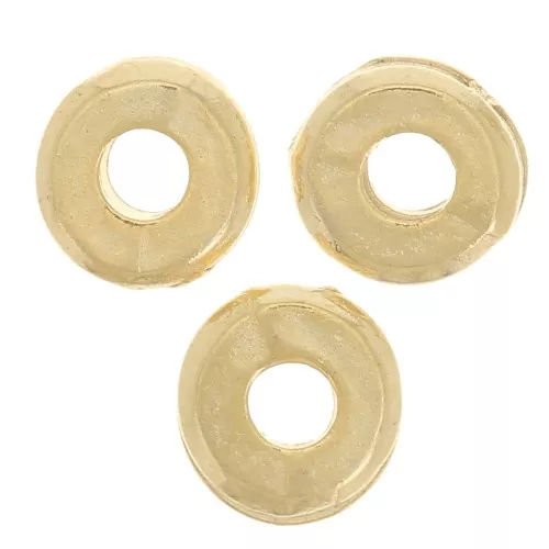Perles rondelles lisses 5 mm - Doré à l'or fin x10