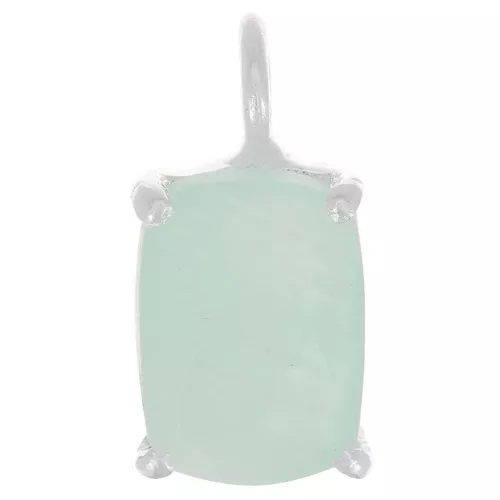 Pendentif rectangle facetté avec serti griffe 12x6 mm - Argent 925 - Amazonite