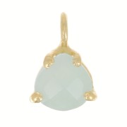 Pendentif triangle facetté serti griffe 10x7mm Argent 925 Doré Or fin - Amazonite|raw }}