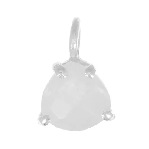 Pendentif triangle facetté avec serti griffe 10x7 mm - Argent 925 - Pierre de lune