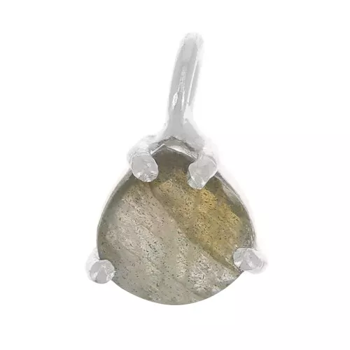 Pendentif triangle facetté avec serti griffe 10x7 mm - Argent 925 - Labradorite