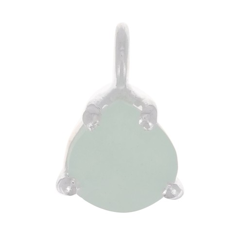 Pendentif triangle facetté avec serti griffe 10x7 mm - Argent 925 - Amazonite