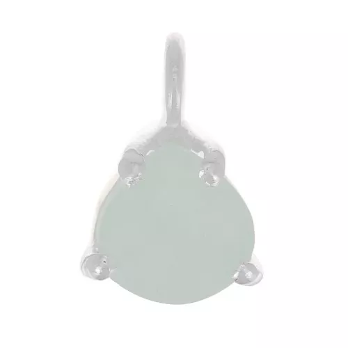 Pendentif triangle facetté avec serti griffe 10x7 mm - Argent 925 - Amazonite
