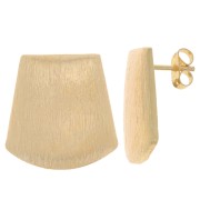 Clous d'oreilles trapèze effet brossé 20 mm avec anneau ouvert - Doré x2|raw }}