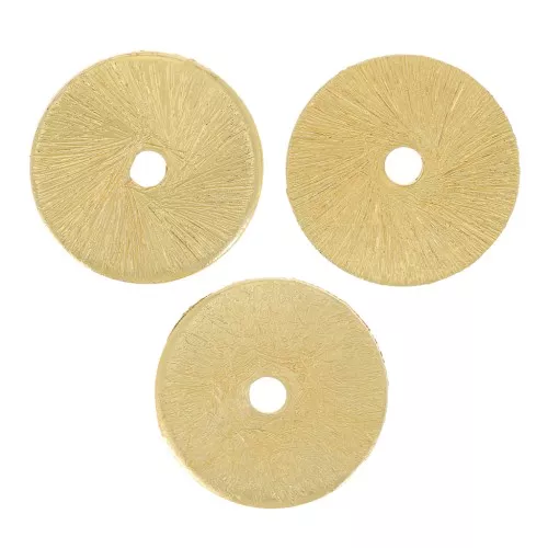 Perles rondelles Heishi effet brossé 8x0.8 mm - Doré x5g environ 15 pièces