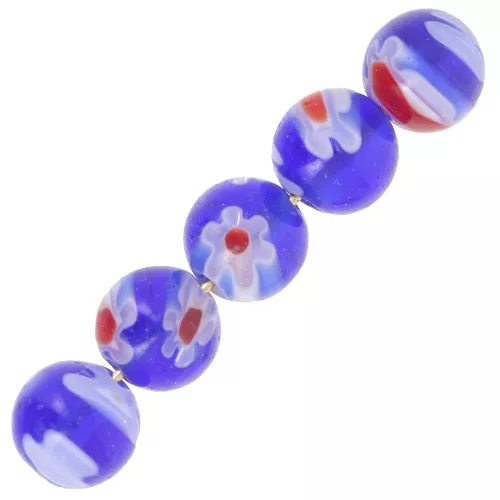 Rondes Millefiori 6 mm marine x15