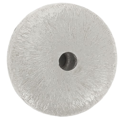 Perles rondes aplaties effet brossé 12 mm - Argenté x10g environ 5 pièces