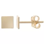 Boucles d'oreilles carré 5 mm - Gold Filled - or laminé x2