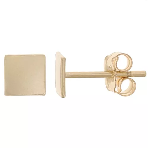 Boucles d'oreilles carré 5 mm - Gold Filled - or laminé x2