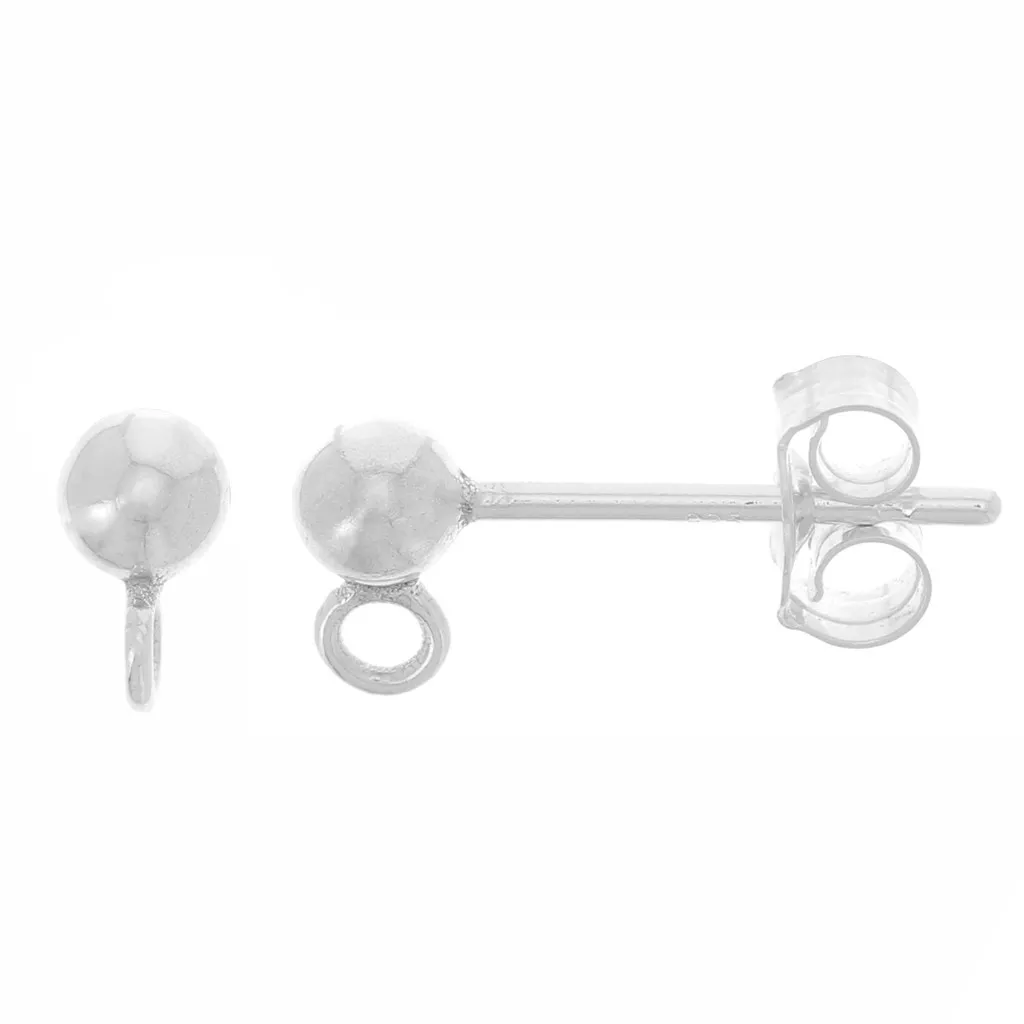 Boucles D'oreilles Clou - Zircone Noir 8mm - Argent 925 Plaqué Or - Neuf Sans Emballage