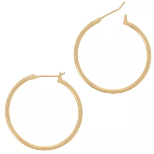 Créoles rondes 29 mm - Fil 1.8 mm - Doré à l'or fin x2