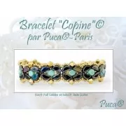 Perles en verre Kos® par Puca® 6x3 mm - Blue Green Opal Tweedy x10g