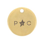 Breloques personnalisées 6 mm avec Logo simple - Acier inoxydable 304 Doré x100|raw }}