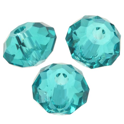 Perle ronde aplatie PureCrystal 5040 6 mm - Bleu zircon x1