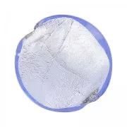 Bombée Murano 16 mm Light Sapphire et feuille d'argent x1