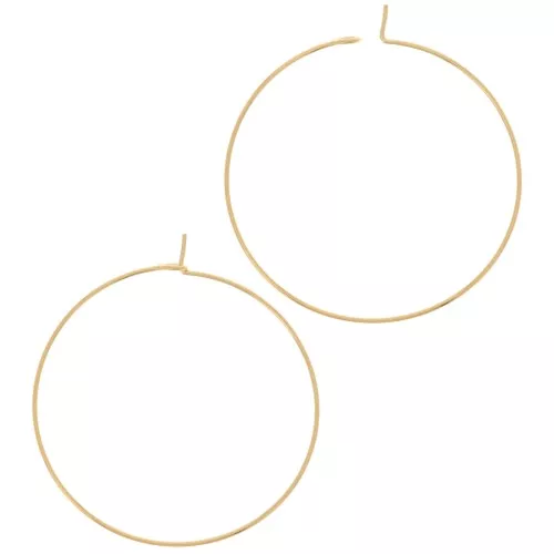 Créoles à décorer 35 mm - Doré à l'or fin x2