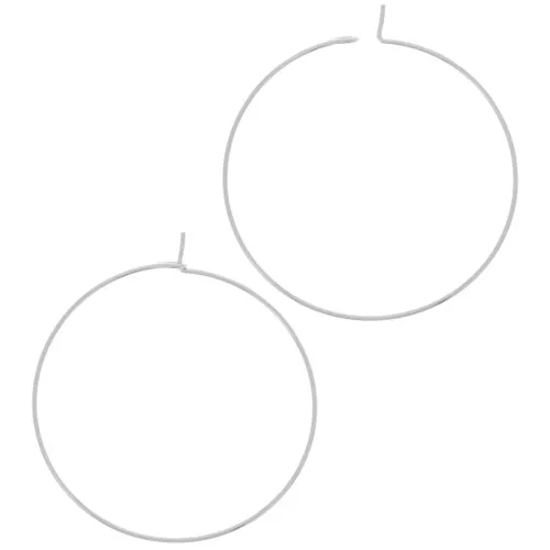 Créoles à décorer 35 mm - Placage Argent fin x2