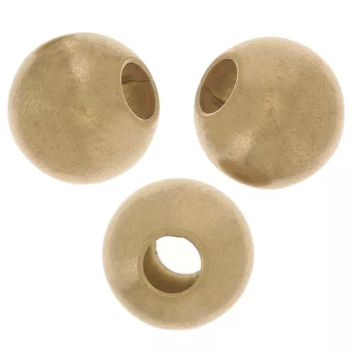 Perles rondes 6 mm - Laiton brut x50