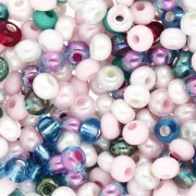 Preciosa Perles rocailles 6/0 4 mm - Mix Multi rose - Nacré - Bleu x20g