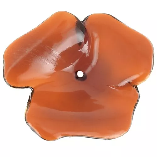Pendentif fleur 40 mm en résine transparente - Ambre x1