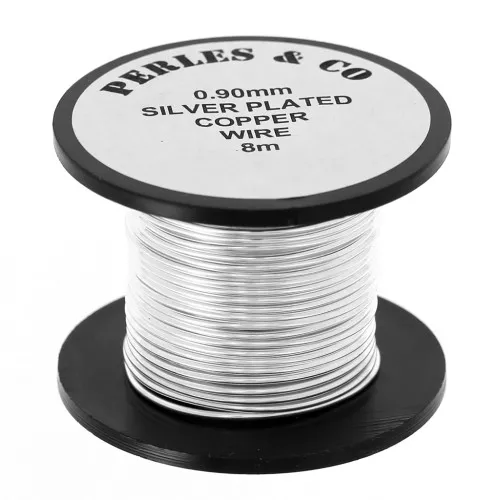 Fil de cuivre 0.90 mm - Argenté x8m