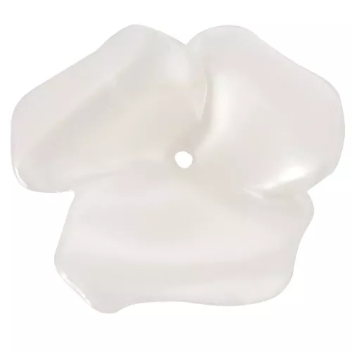 Pendentif fleur 40 mm en résine opaque - Blanc nacré x1