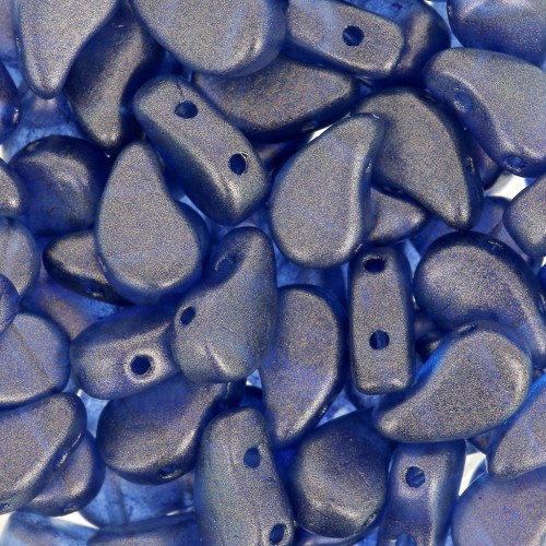 Perles en verre deux trous Paisley Duo 9x5.5 mm - Halo Cerulean Blue x10g