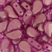 Perles en verre deux trous Paisley Duo 9x5.5 mm - Halo French Rose x10g