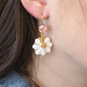 Perles en verre deux trous Paisley Duo 9x5.5 mm - Halo French Rose x10g