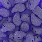 Perles en verre deux trous Paisley Duo 9x5.5 mm - Cobalt Mat x10g