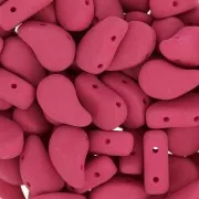 Perles en verre deux trous Paisley Duo 9x5.5 mm - Velvet Purple Wine Mat x10g