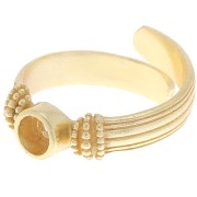 Bague serti cabochon fond plat 4 mm - Taille 48 à 54 - Doré x1|raw }}