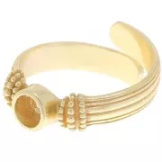 Bague serti cabochon fond plat 4 mm - Taille 48 à 54 - Doré x1