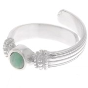 Bague serti cabochon fond plat 4 mm - Taille 48 à 54 - Argenté x1