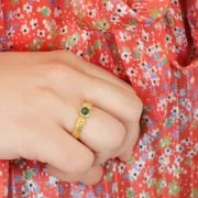 Bague serti cabochon fond plat 4 mm - Taille 48 à 54 - Argenté x1