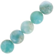 Perle ronde 12 mm pierre gemme - Larimar x1