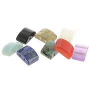 Perle 2 trous  12x8 mm en pierre gemme - Pierre de lune x1