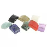 Perle 2 trous 12x8 mm en pierre gemme - Turquoise Africaine - Jaspe x1