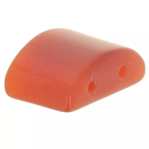Perle 2 trous 12x8 mm en pierre gemme teintée - Onyx rouge x1