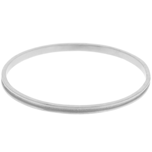 Bracelet jonc 4x65 mm pour tissage Delica 15/0 - 1 rang 1.5 mm - Argenté x1