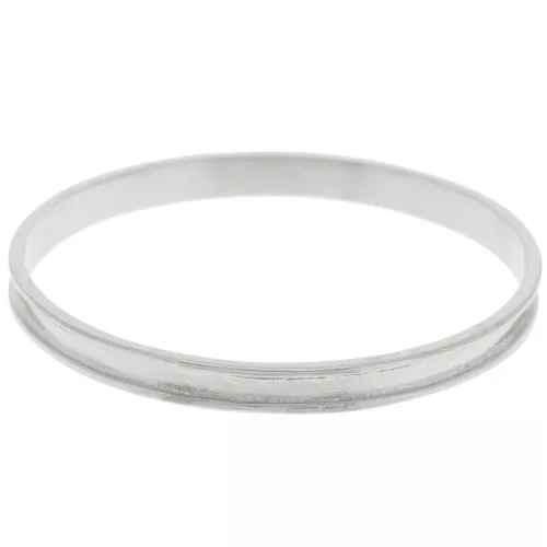 Bracelet jonc 6.3x65 mm pour tissage Delica 11/0 - 2 rangs 3.8 mm - Argenté x1