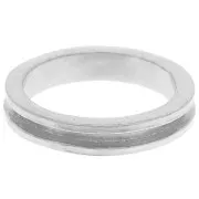 Bague pour tissage Delica 15/0 - 1 rang 1.5 mm - Taille 55 - Argenté x1