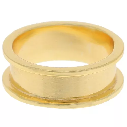 Bague pour tissage Delica 11/0 - 3 rangs 5.1 mm - Taille 52 - Doré x1