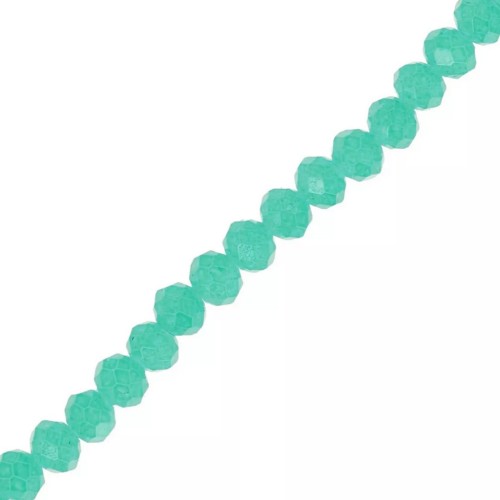 Perles rondelles facettées - rondes aplaties 4x3.5 mm - Green Turquoise x40cm